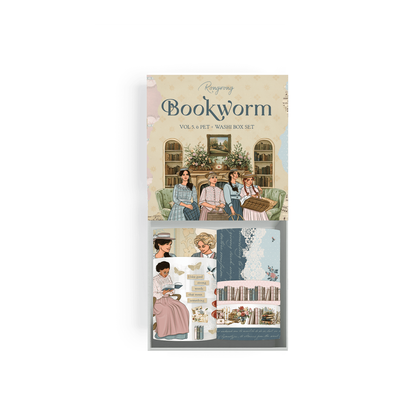 Bookworm #5 Pre-cut PET Tape + Washi Box Set