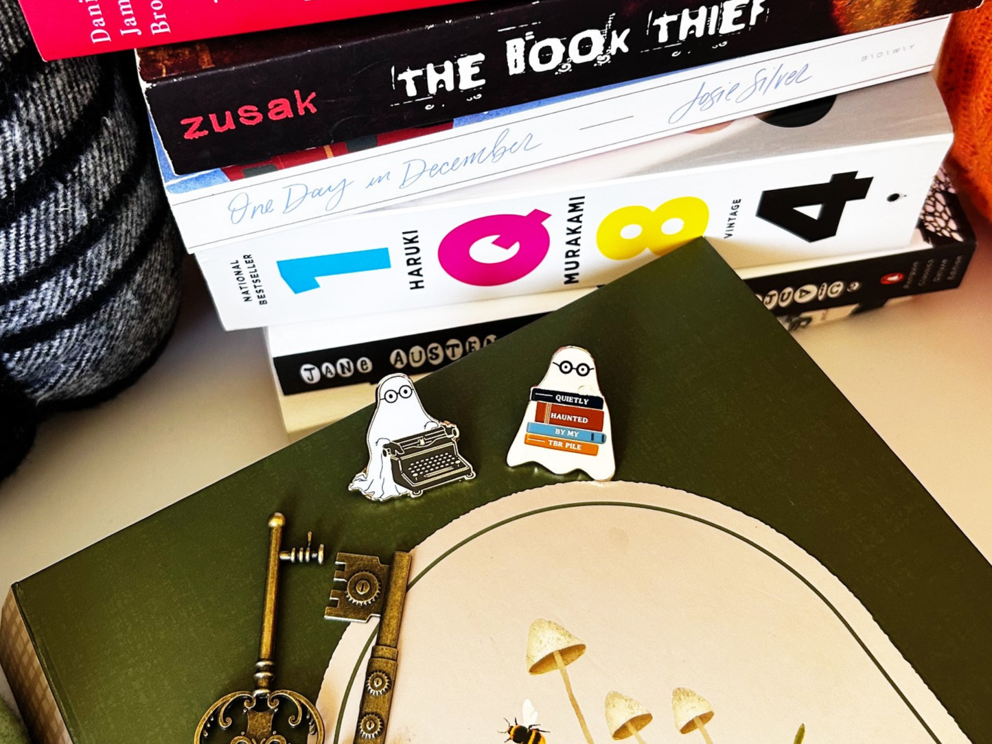 Ghost Enamel Pin, Bookish Ghost, TBR List, Spooky Season Pin
