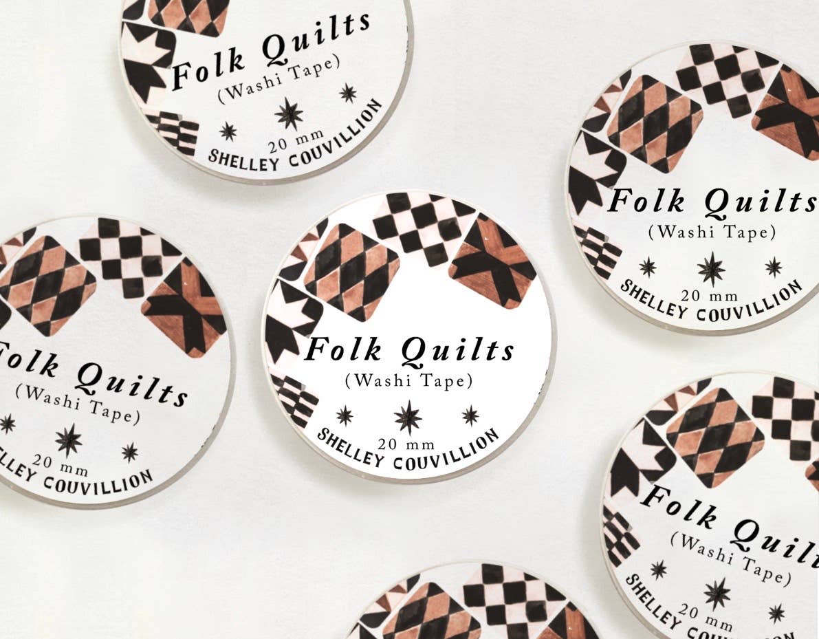 Folk Quilts Neutral Quilt Star Washi Tape
