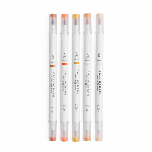 Burnt Orange Hues Sets of 5: Calliograph