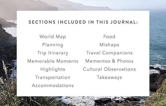 Complete Travel Journal From Boarding to Exploring Hardcover: Dusty Rose