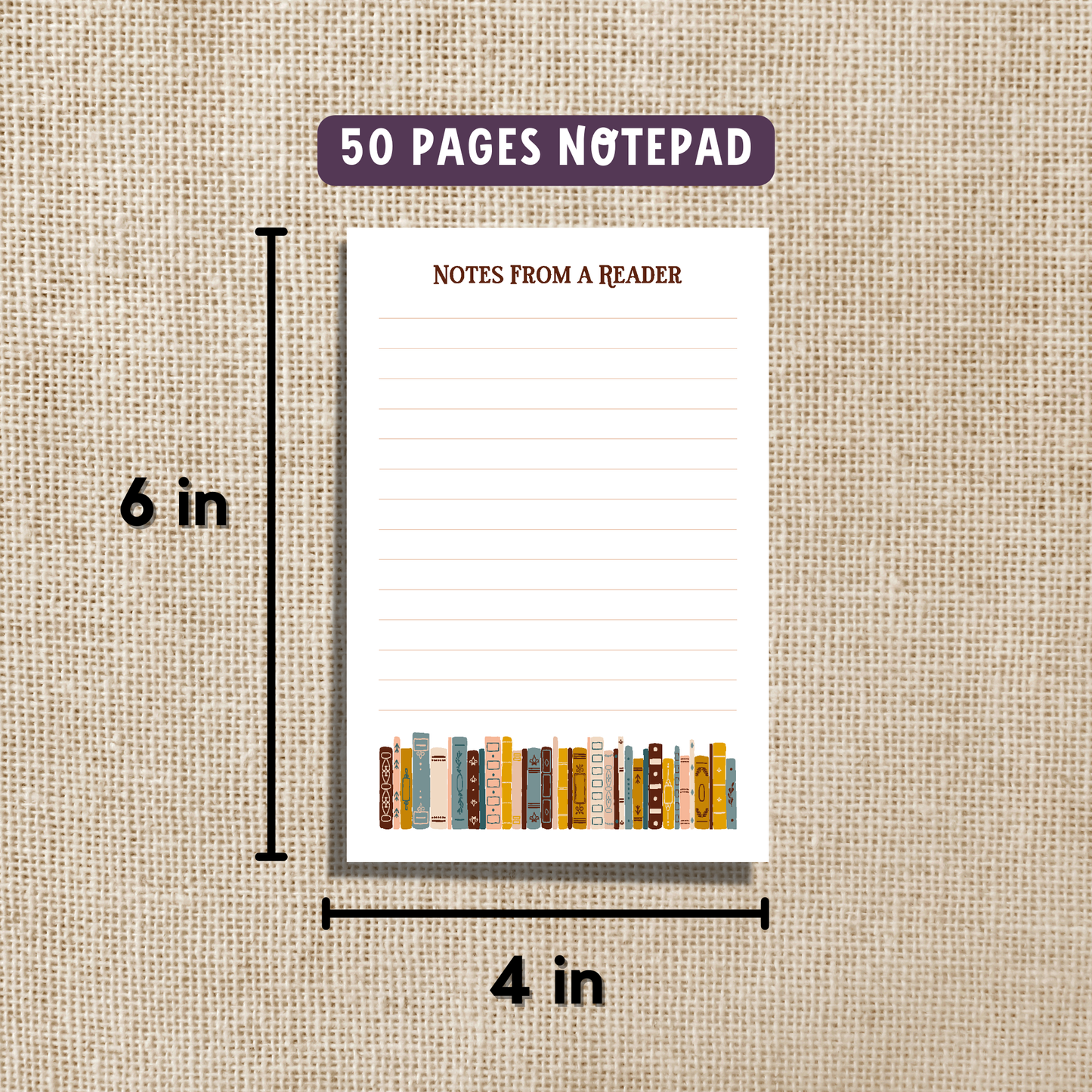 Notes From a Reader Notepad - 4x6"
