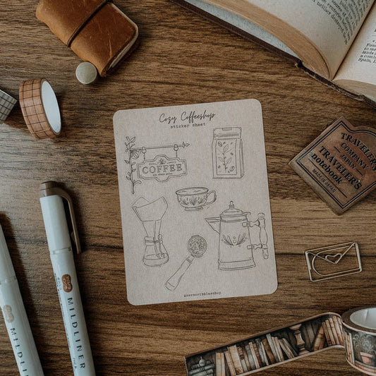 Cozy Coffeeshop Sticker Sheet