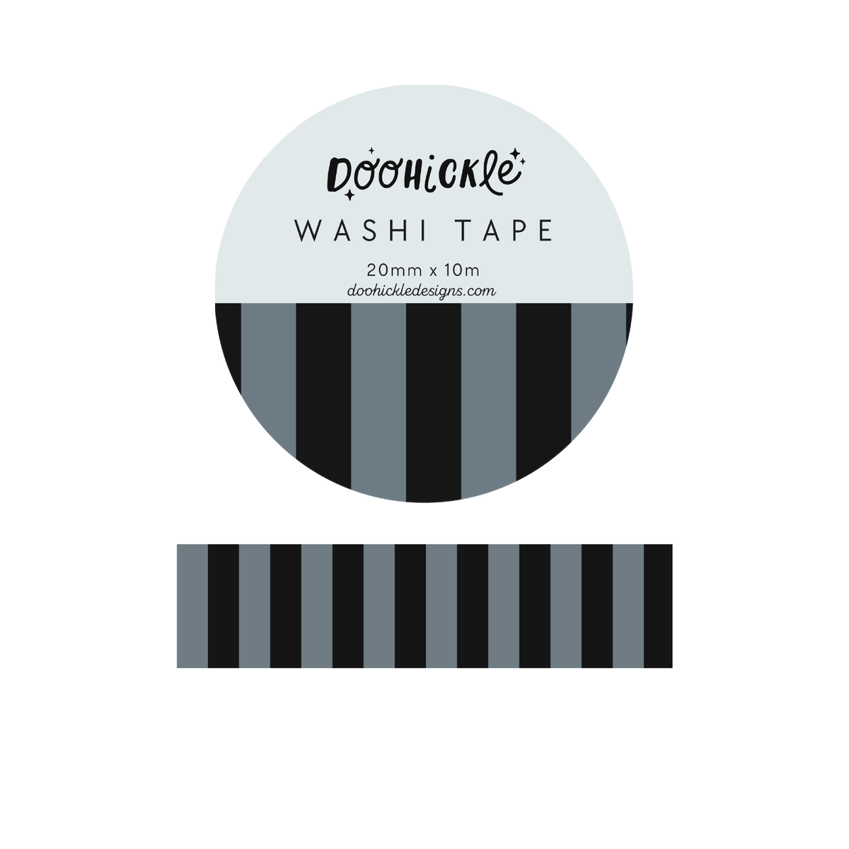 Black & Grey Stripe Washi Tape