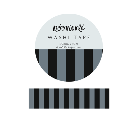 Black & Grey Stripe Washi Tape