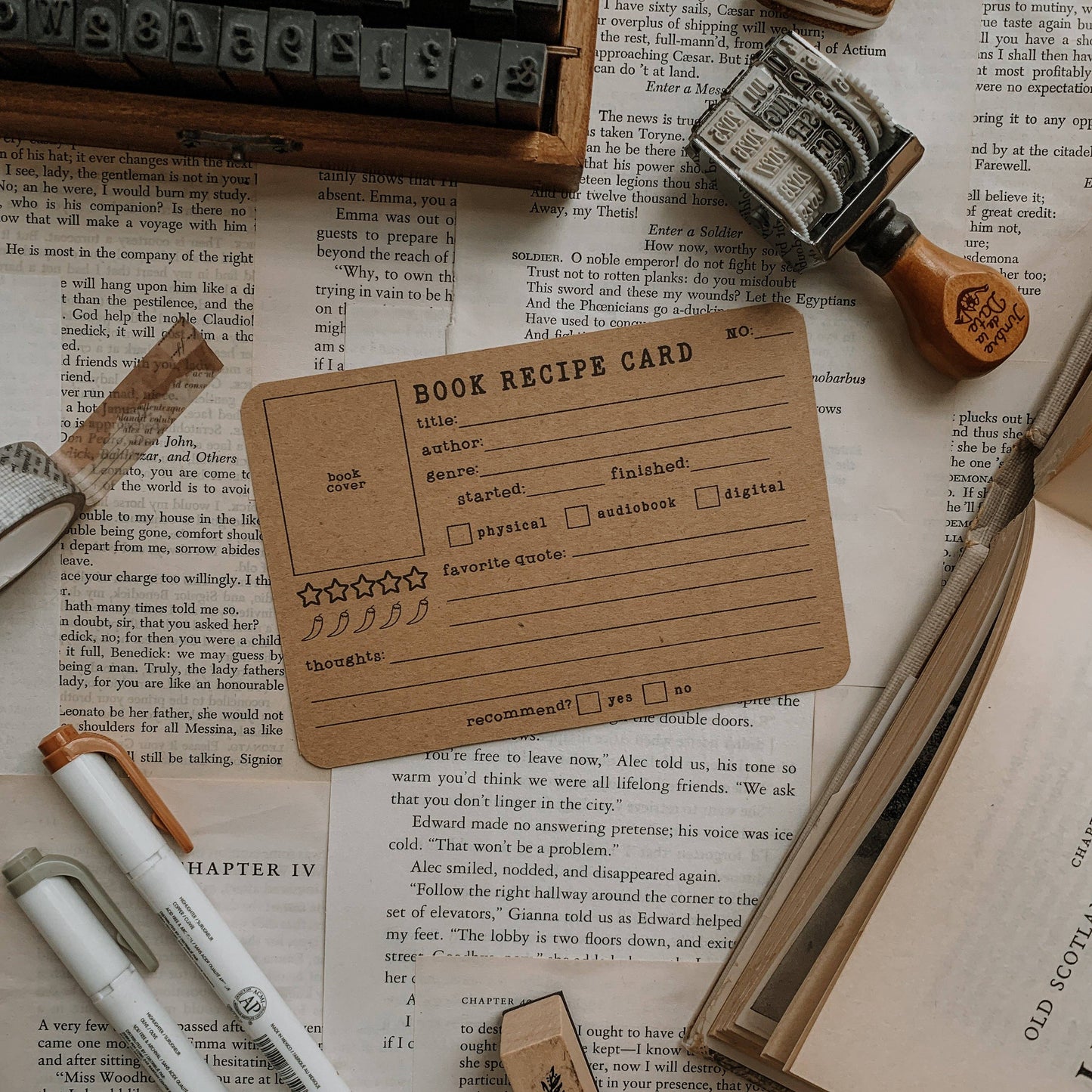 Book 'Recipe' Review Card