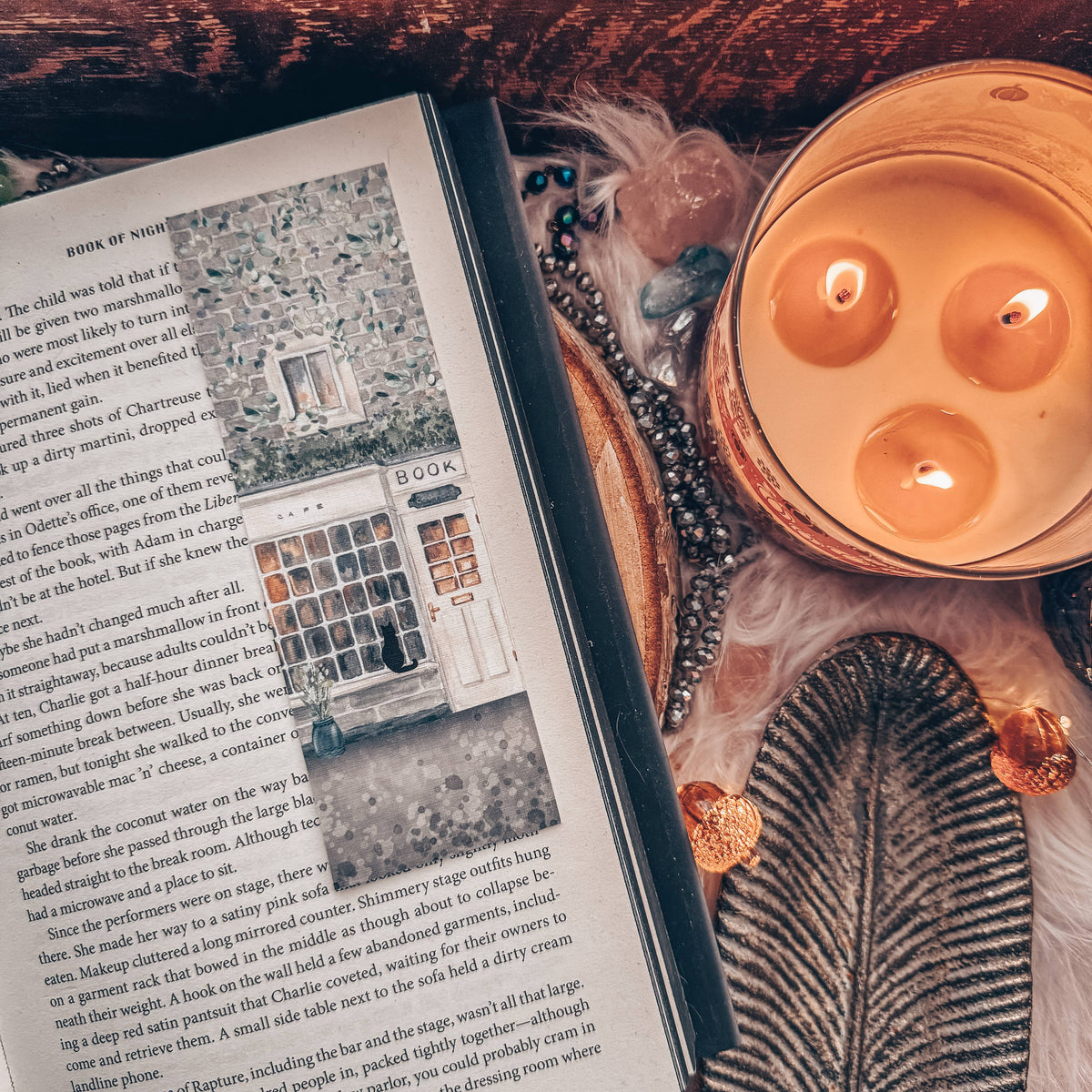 Black Cat Bookshop Watercolor Bookmark
