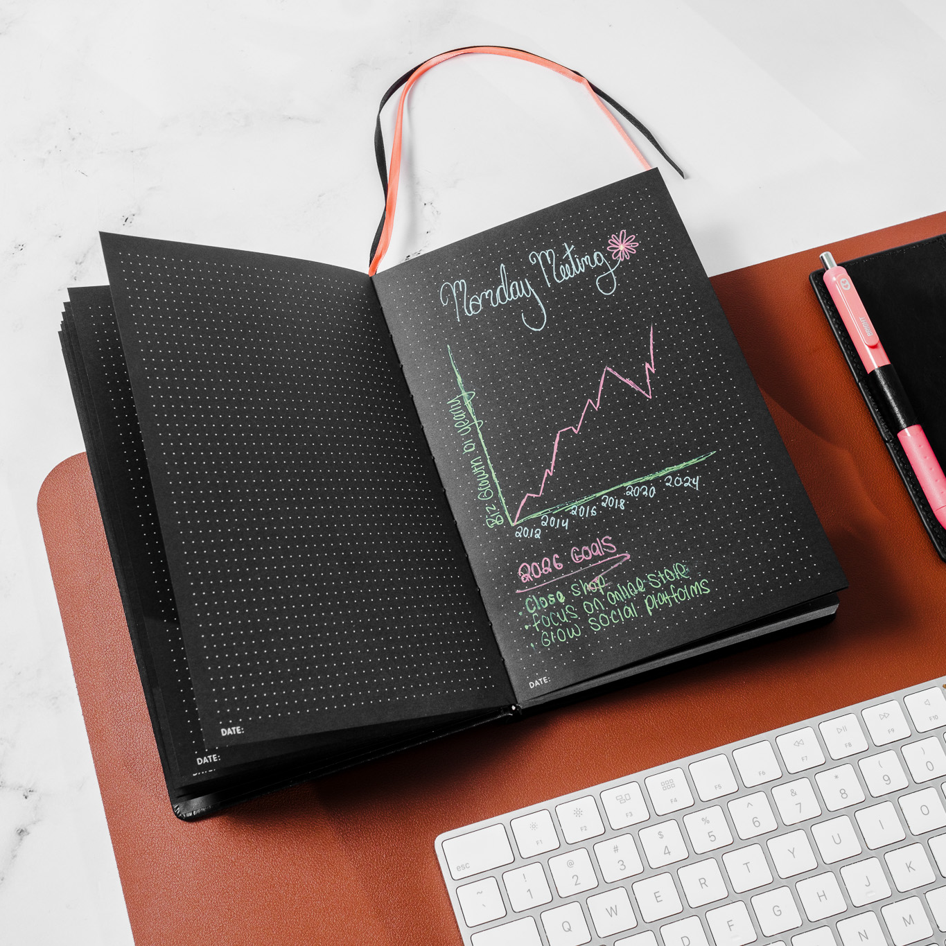 Pitch Black Dotted Journal | All Black Paper Notebook: A5