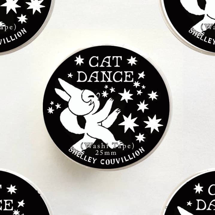 Cat Dance & Stars Washi Tape