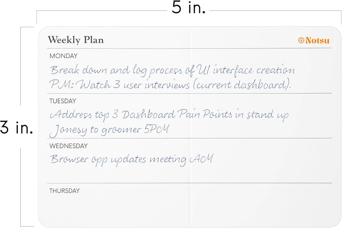 Weekly Planner Note Cards 3x5 inch | 40 Pocket Foldable Mini Calendar Index Cards | Premium 350gsm Thick Paper