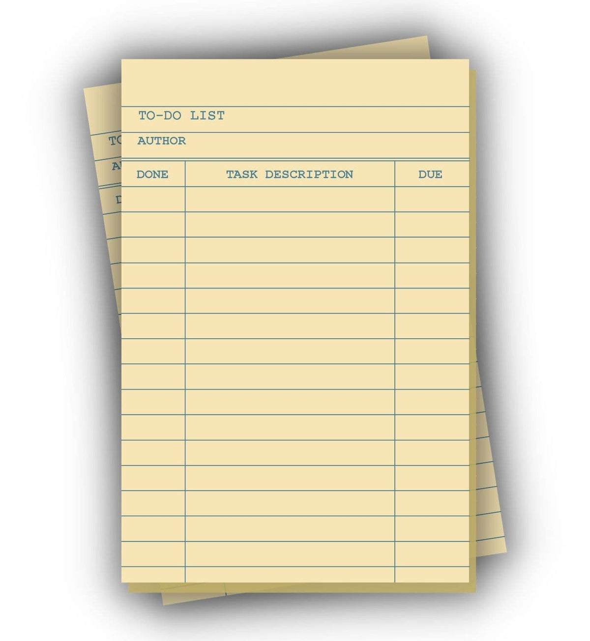 Library Card To-Do List Notepad - 4x6"
