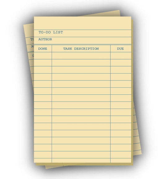 Library Card To-Do List Notepad - 4x6"