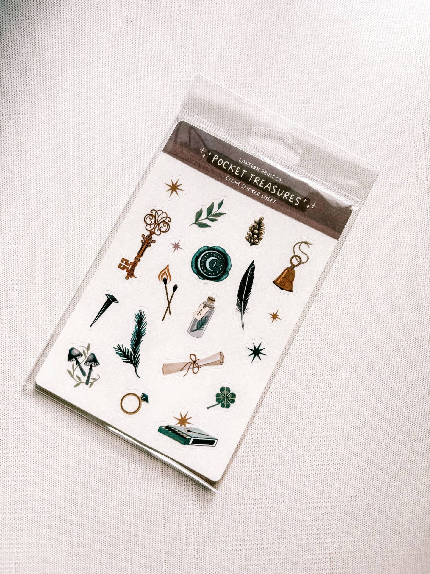 🗝️ Pocket Treasures Clear Sticker Sheet - 4x6 CLEAR matte