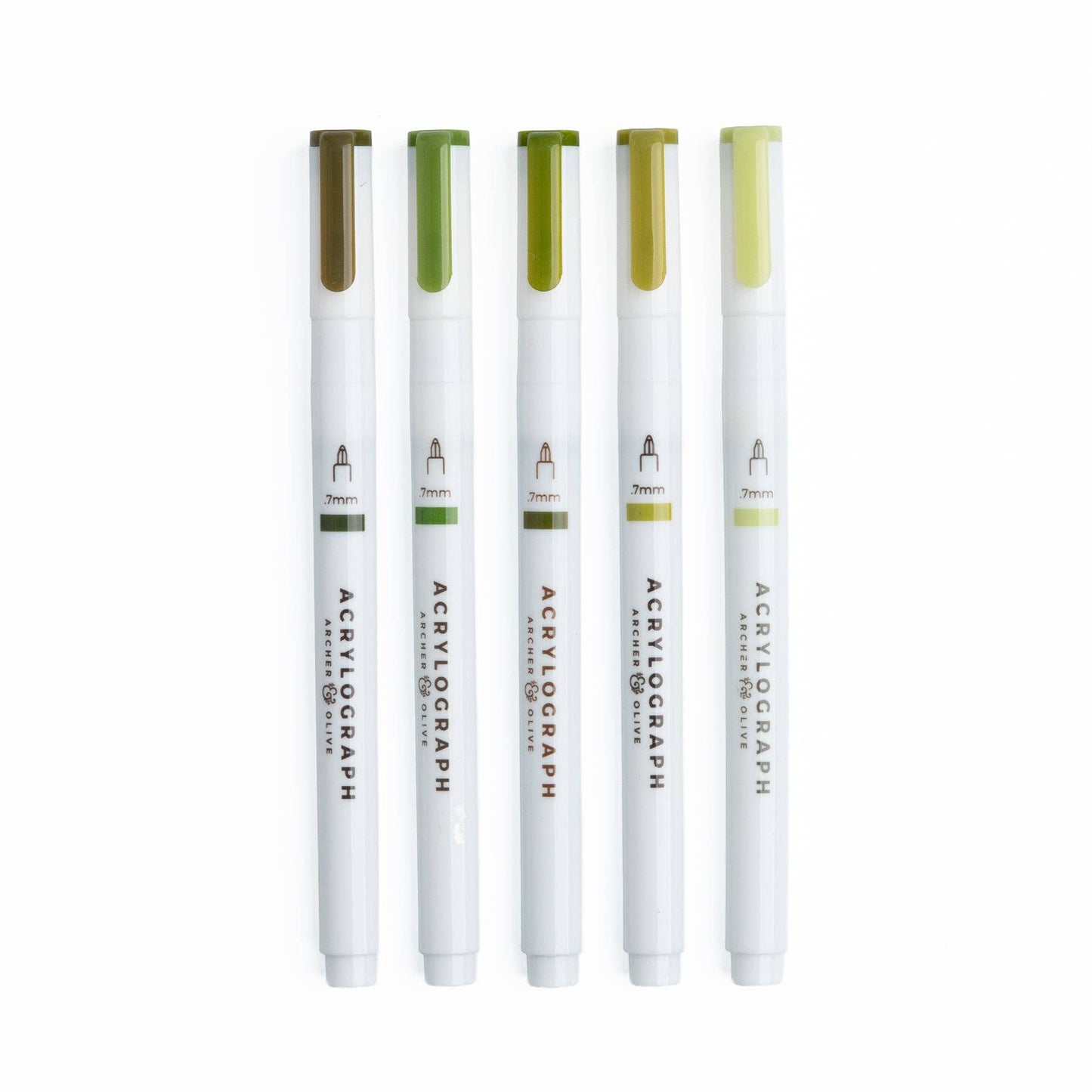 Leaf Green Hues Sets of 5: Calliograph
