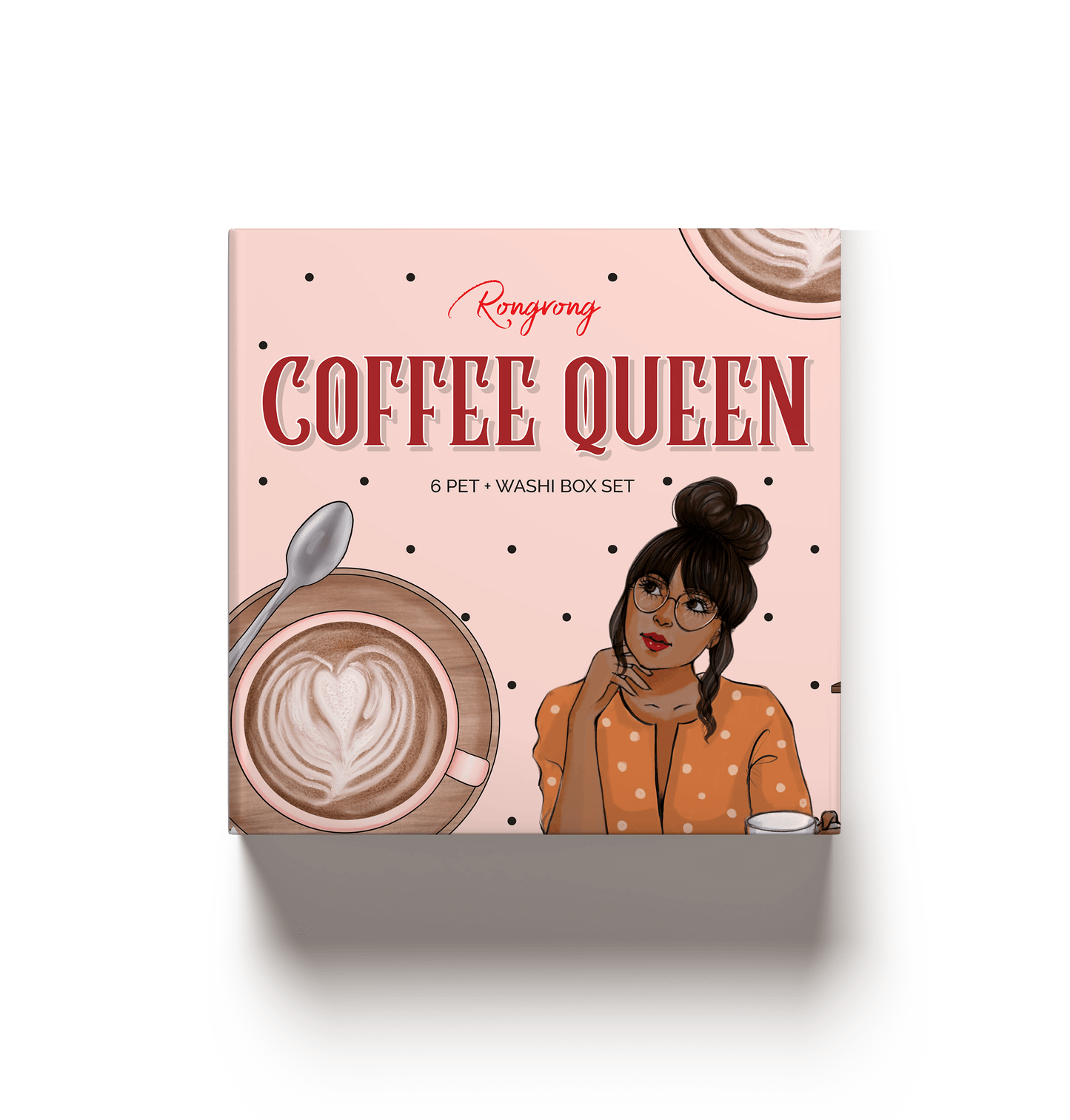 Coffee Queen Pre-cut PET Tape + Washi Box Set