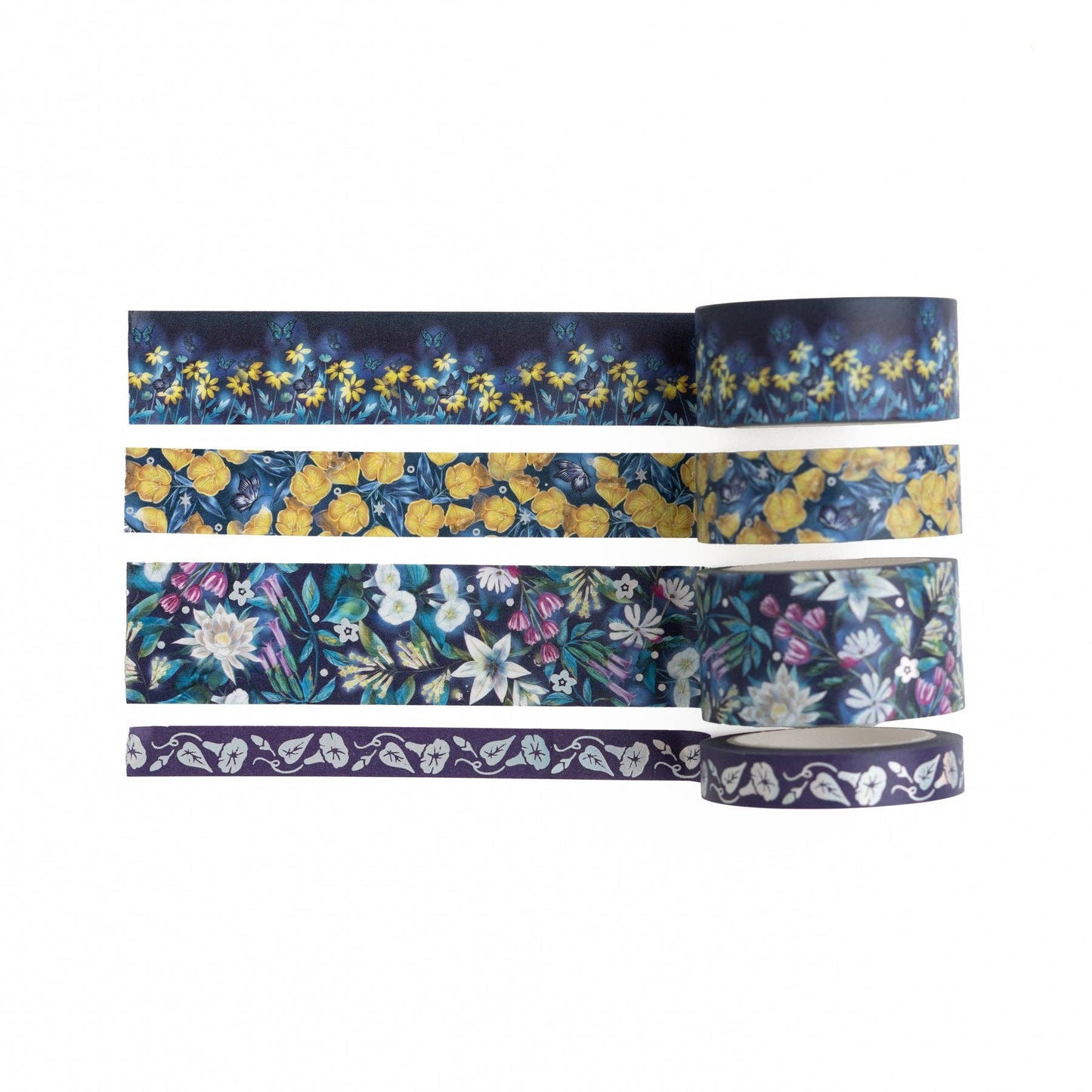 Midnight Floral Washi Tape Set