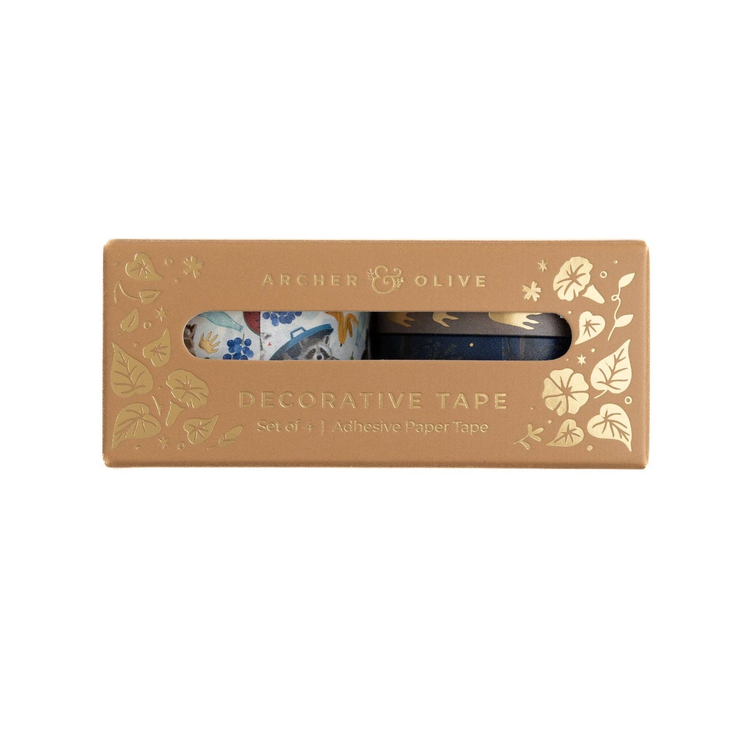 Archer and Olive Radiant Raccoon Washi Tape Set of Four Decorative Tape