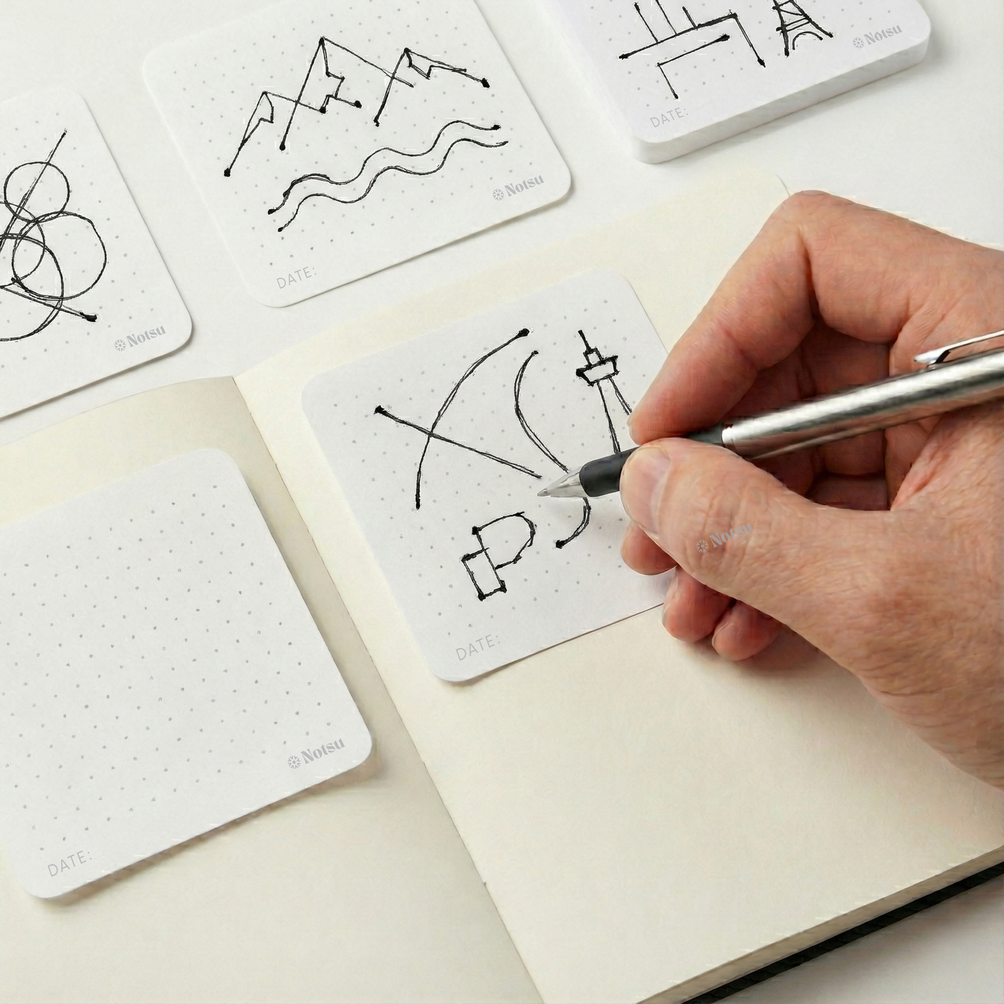 Dot Grid Sticky Notes 4 Pack