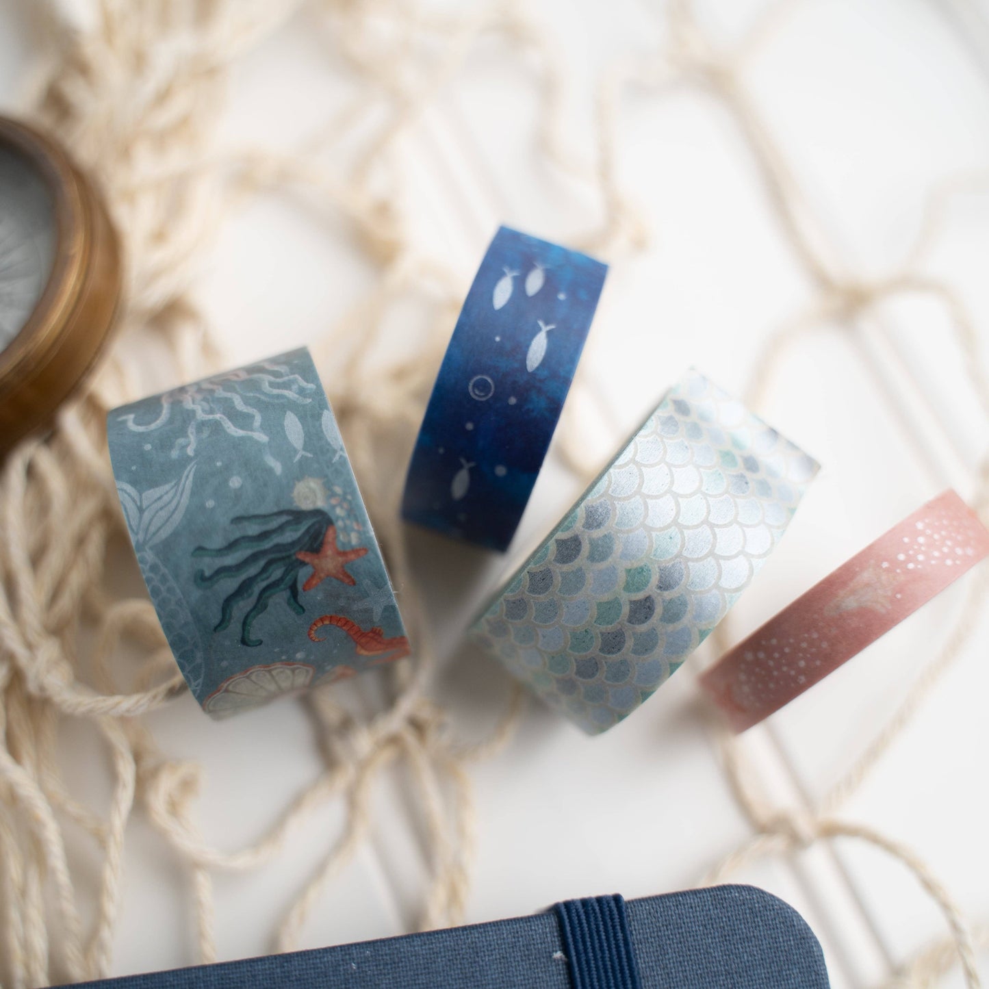 Archer and Olive Vintage Mermaid Washi Tape Set of Four Decorative Tape
