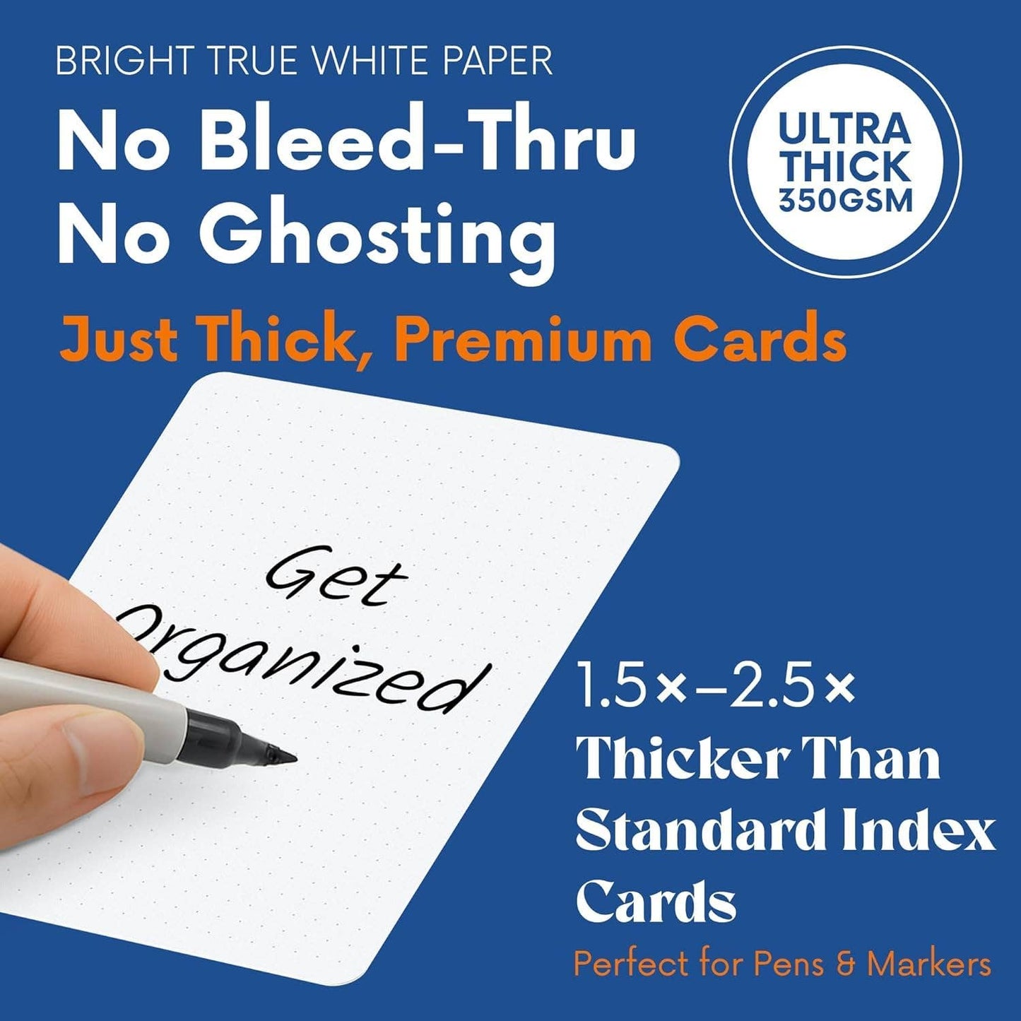 Dotted Index Cards 4×6" — Pack of 40 | 350 gsm, Bullet Dot Grid