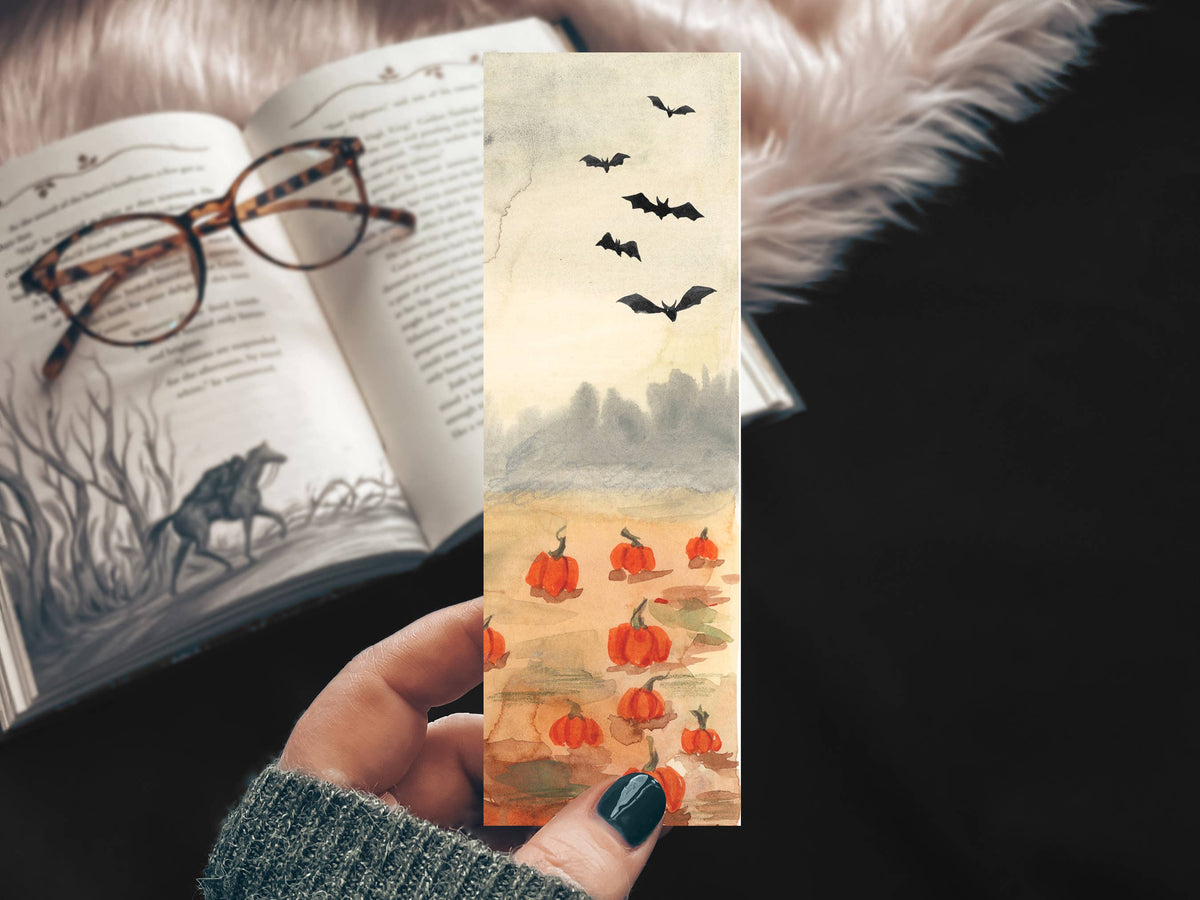 Bats & Pumpkin Patch Fall Bookmark