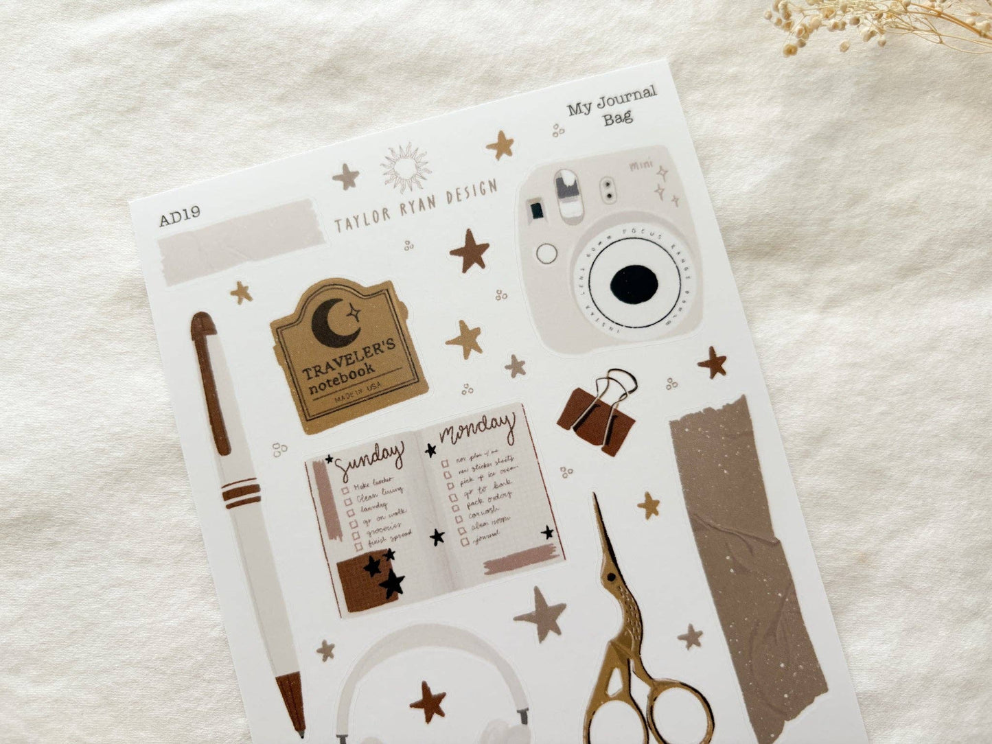 My Journal Bag Sticker Sheet | Journaling & Planner Stickers