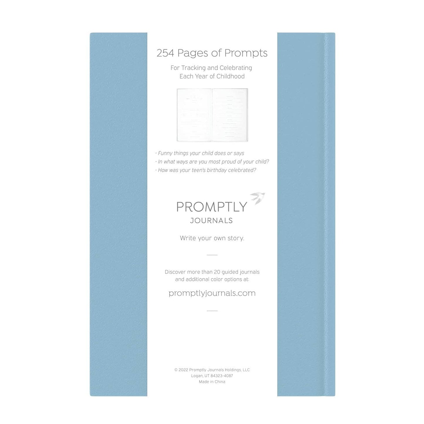 A Complete Childhood History: From Pregnancy to 18 Years Old - Dusty Blue Leatherette