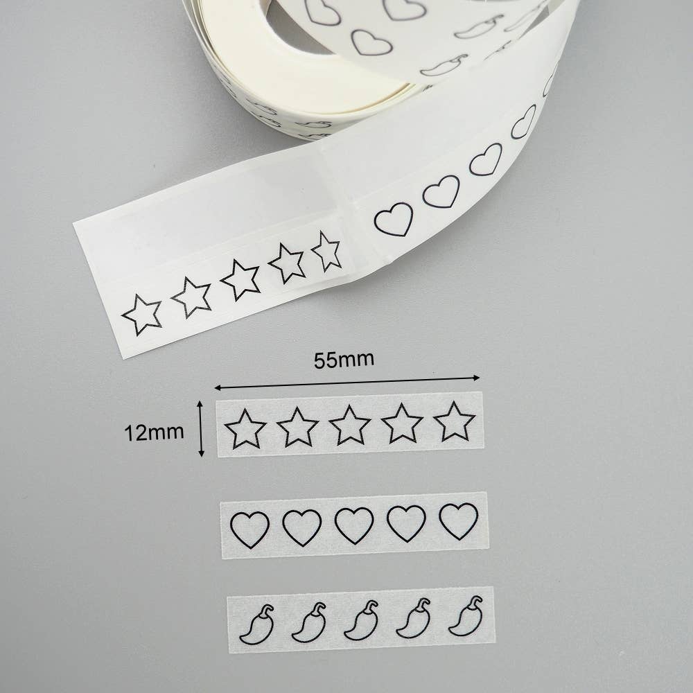 5 Stars Hearts & Spice Rating Washi Stickers