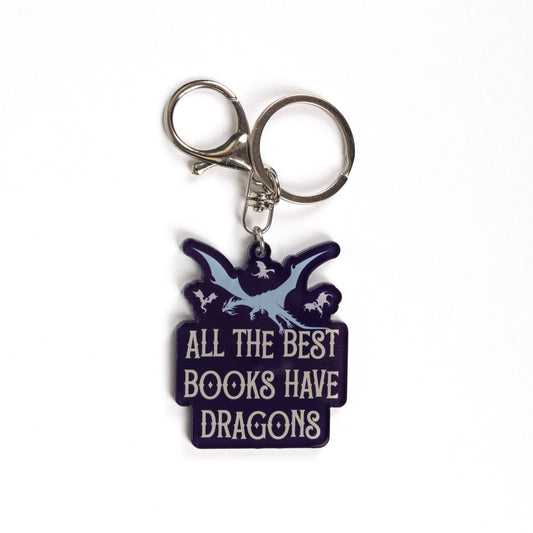 All the Best Books Have Dragons Keychain