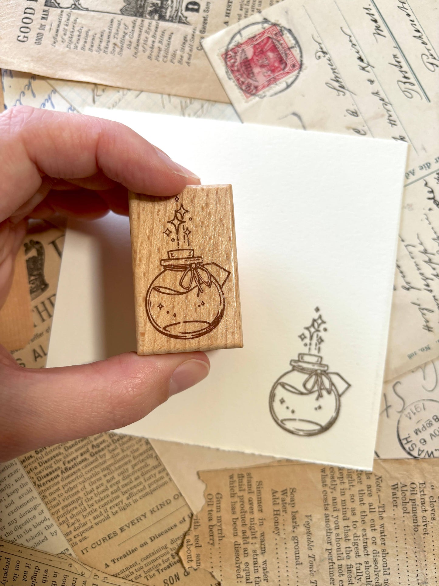 Ink Potion Bottle Rubber Stamp