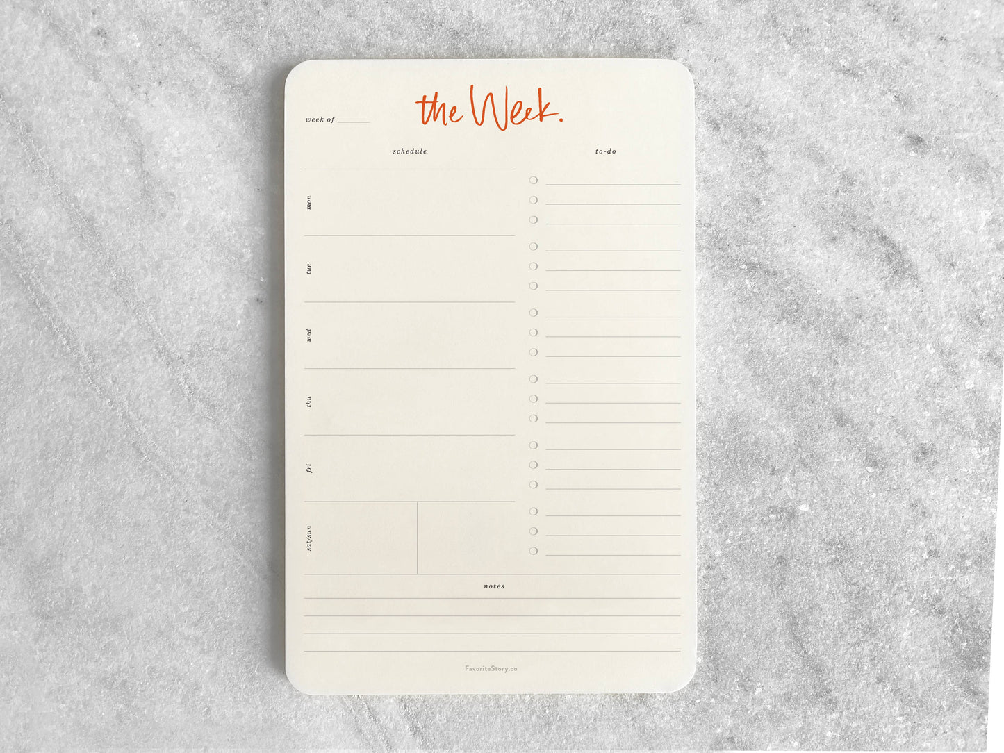 Favorite Story Weekly Planner Notepad