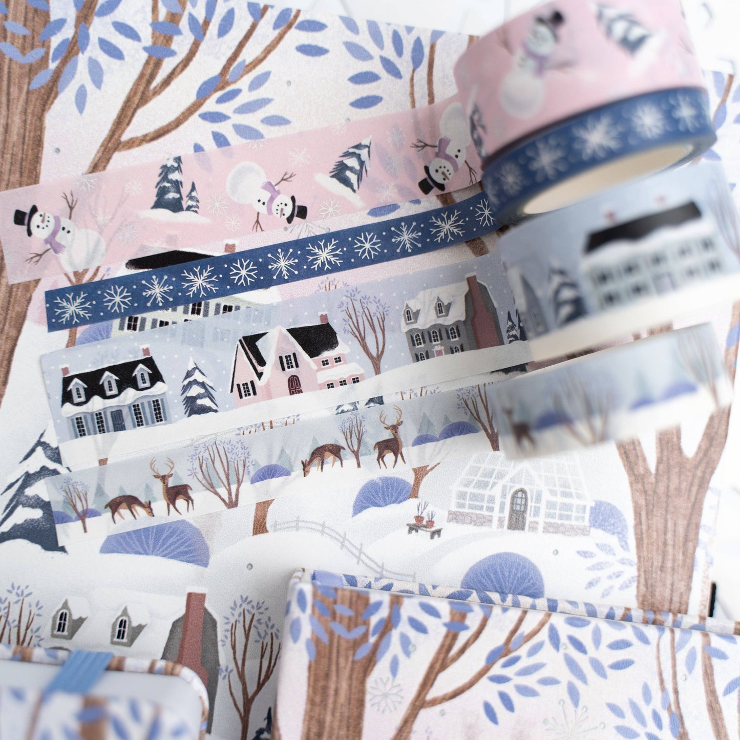 Winter Village Washi Tape Set - 4 Rolls