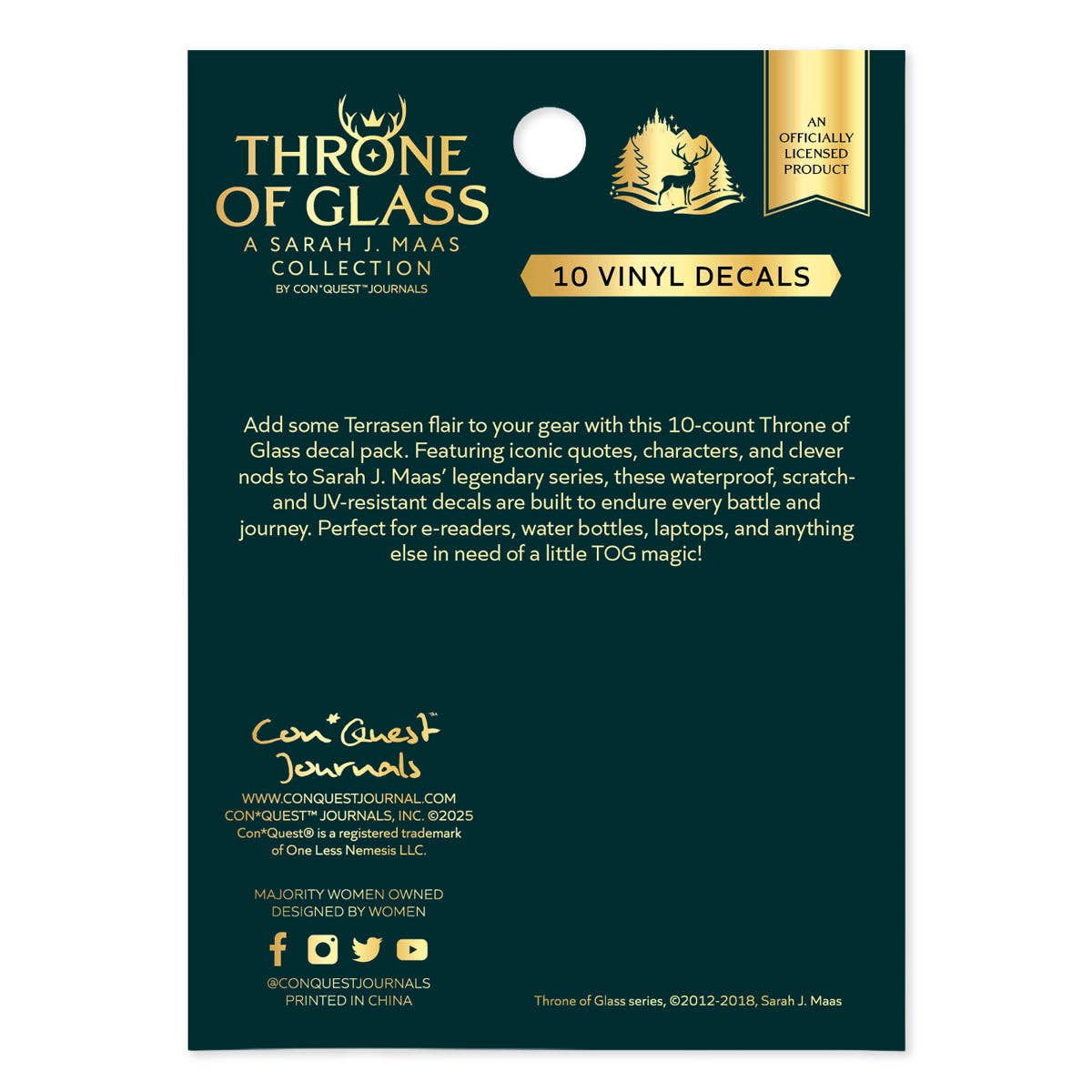 Throne of Glass Decals (10-Pack)