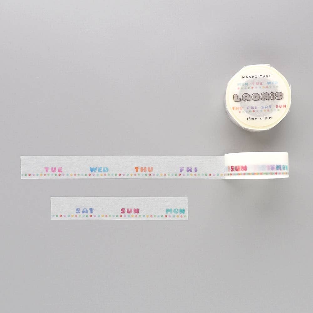 Days of The Week Watercolor Washi Tape