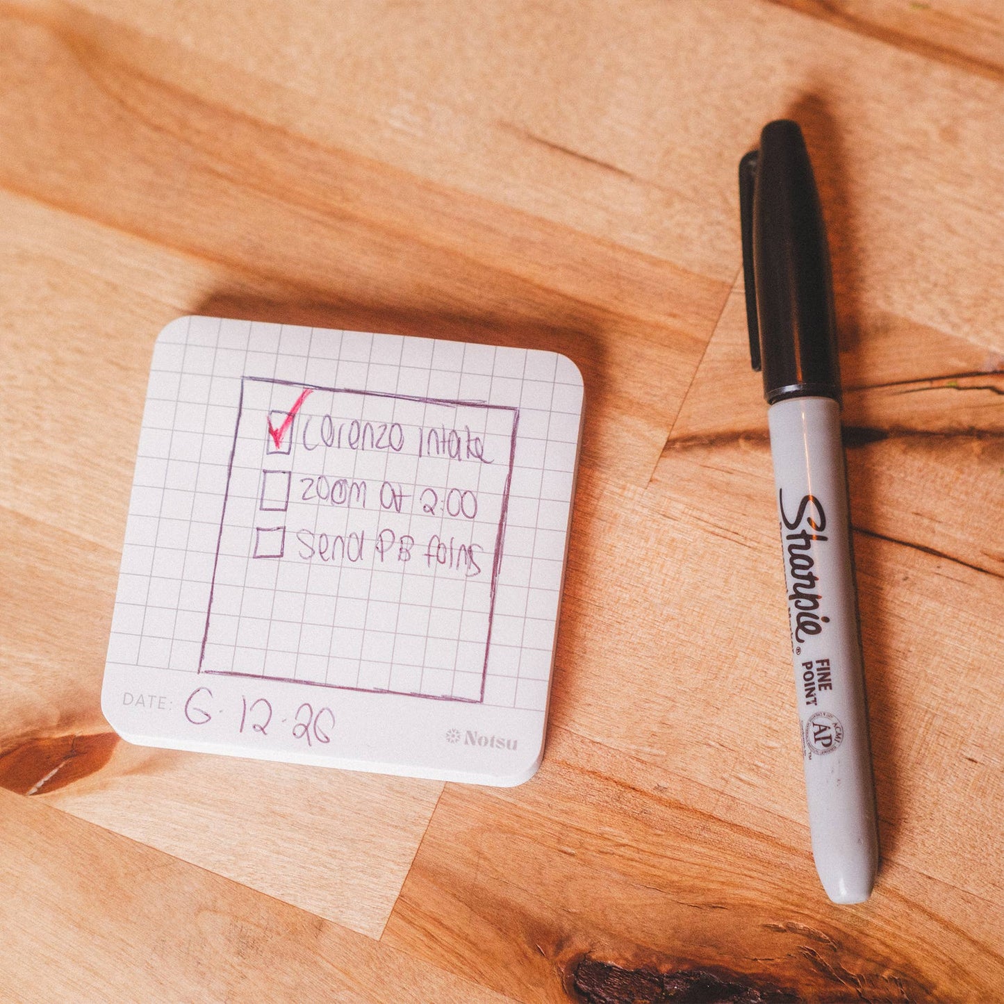 Graph Grid Sticky Notes 4pk | Premium Thick Paper 120g | Graphing Memo Pads with Date, 3" x 3"