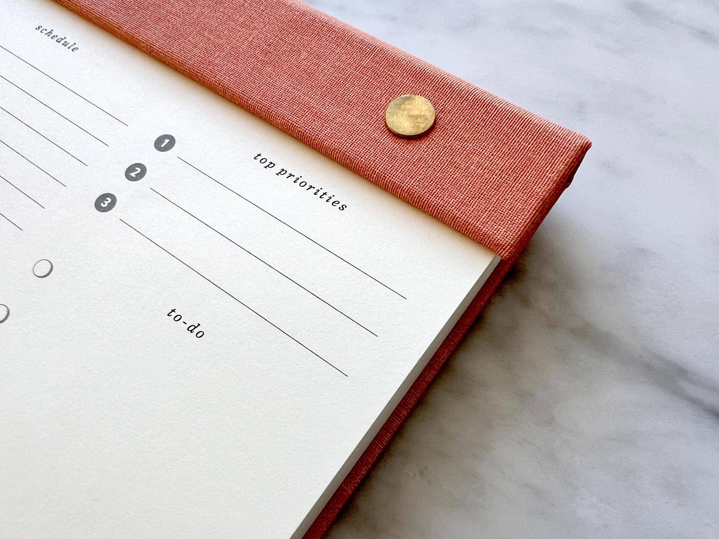Daily Planner Notepad with Brass Screw Binding