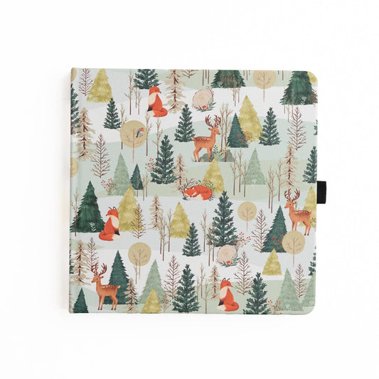 Fox In Winter Woods: Dot Grid Notebook: 8x8: 160 Pages