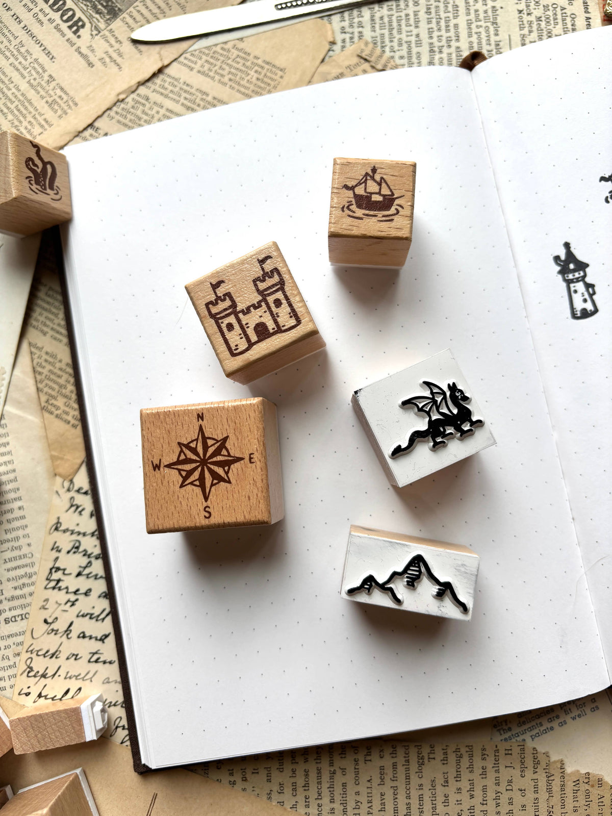 Mini Fantasy Map Rubber Stamp Kit – Set of 16