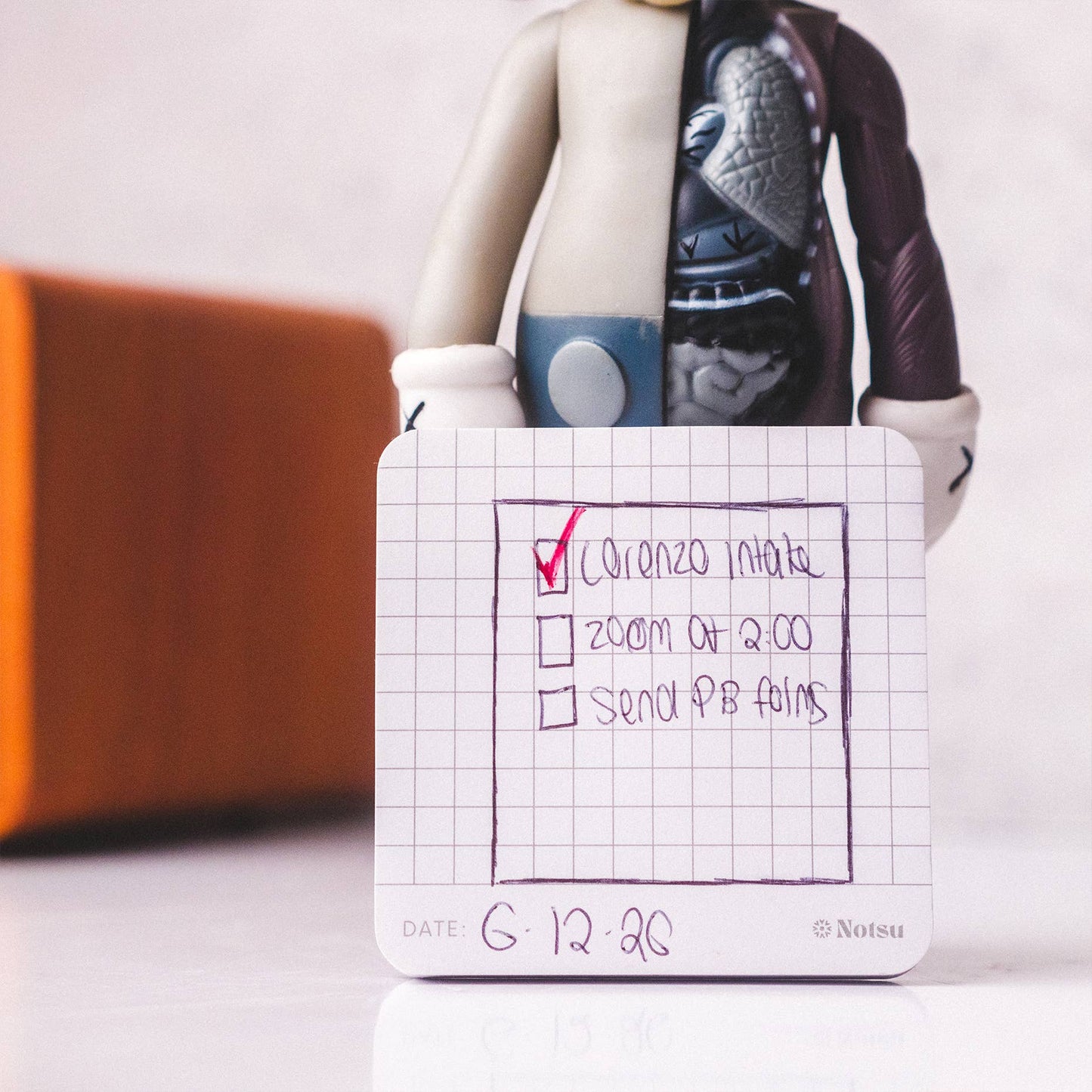 Graph Grid Sticky Notes 4pk | Premium Thick Paper 120g | Graphing Memo Pads with Date, 3" x 3"