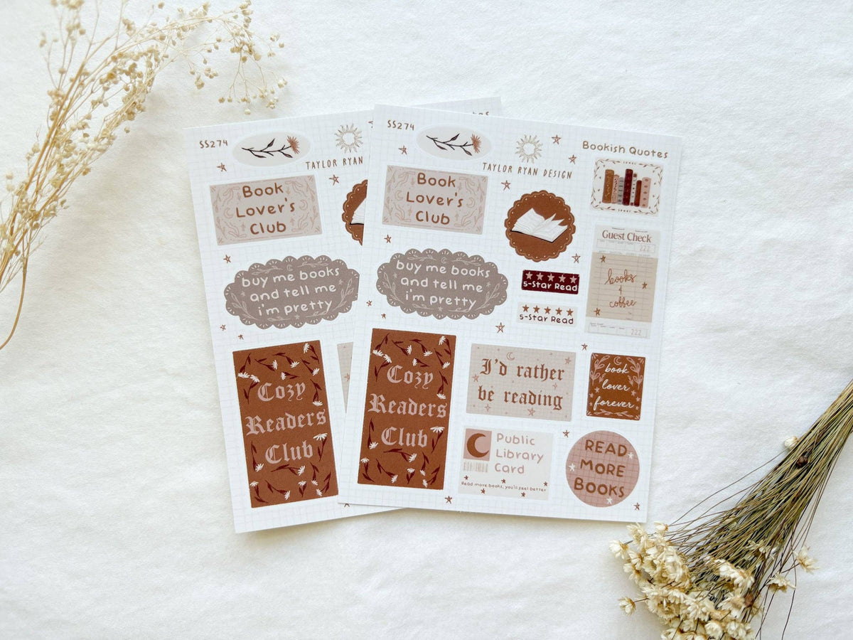 Bookish Quotes Sticker Sheet