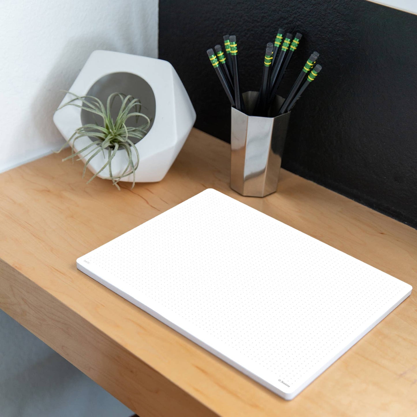 Dot Grid Desk Notepad 2 Pack | Minimalist Dotted Memo Pads: 8.5" x 5.5"