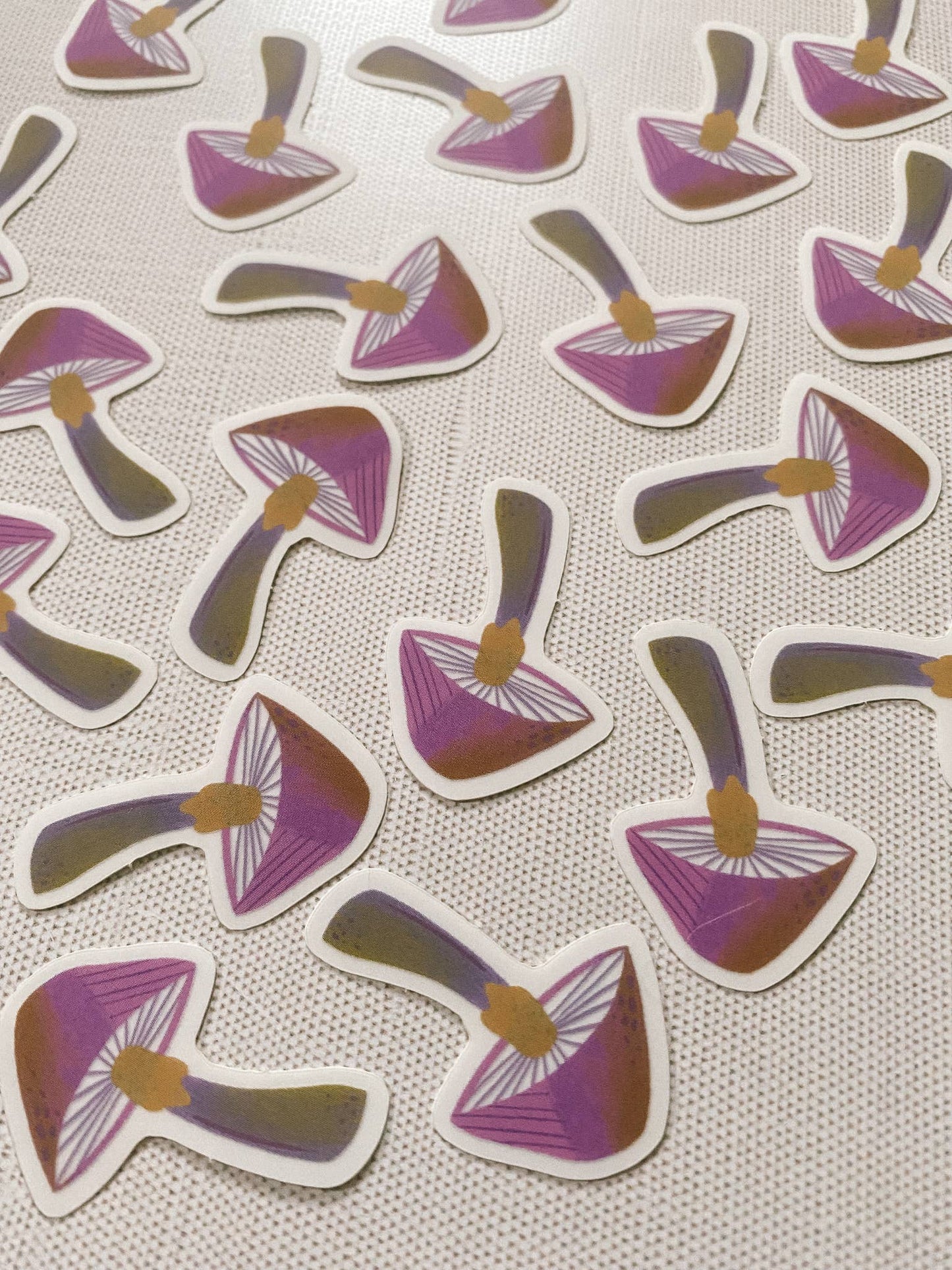 Pink Mushroom Mini Clear Vinyl Sticker