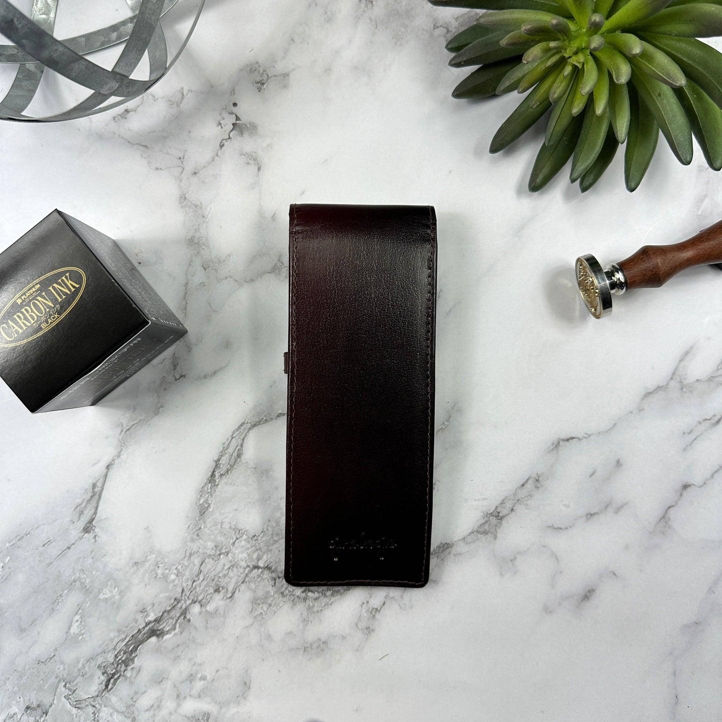 Girologio Leather 3 Pen Case: Black