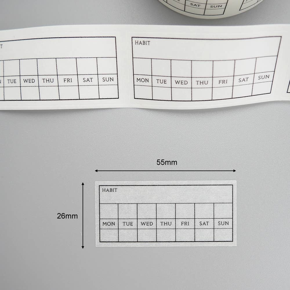 Weekly Routine Habit Tracker Washi Stickers