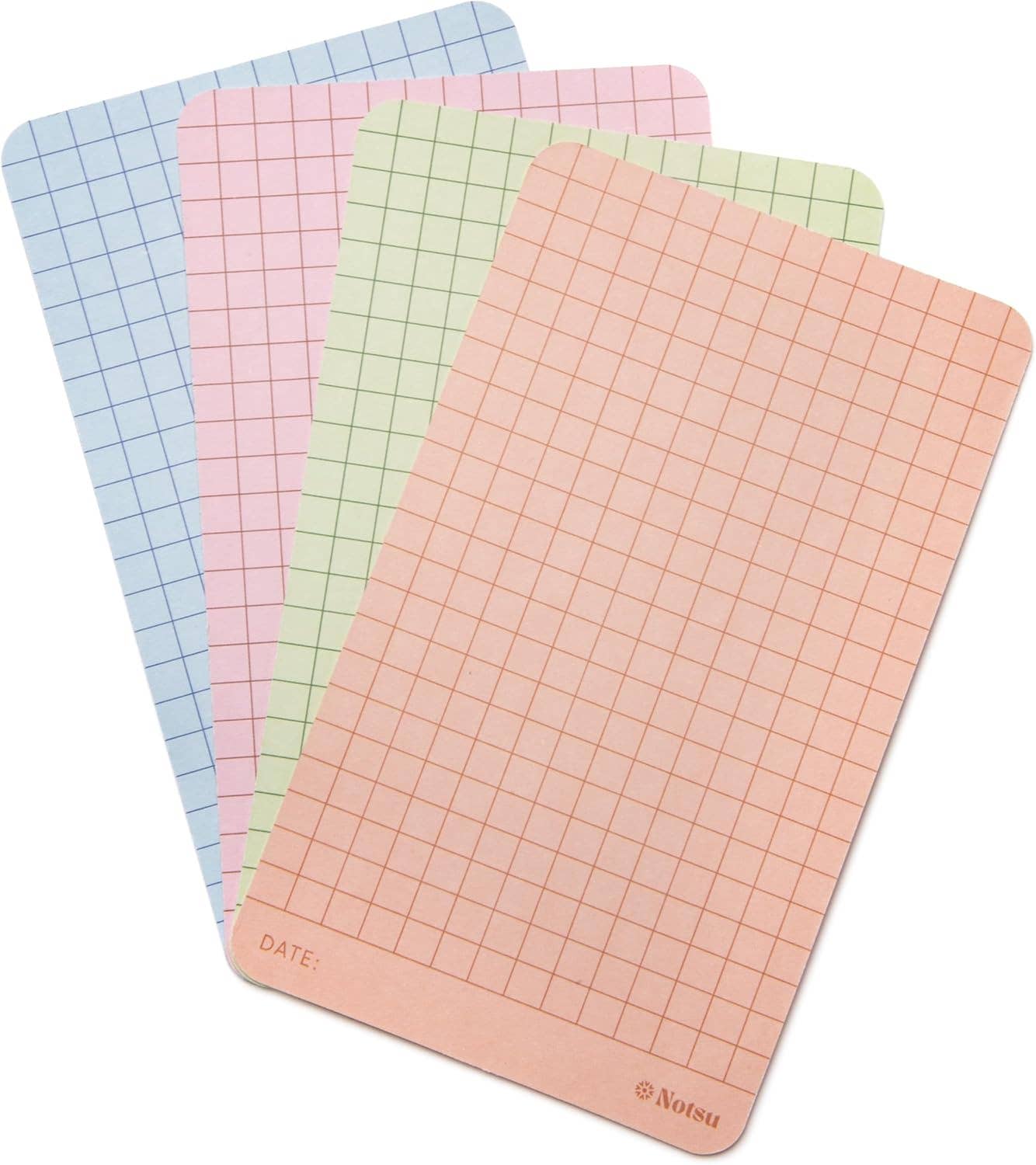 Graph Grid Note Cards 3x5 | 40-Count | 350gsm Pastel Color Index Cards