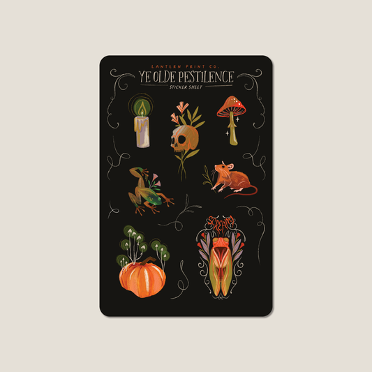 Ye Olde Pestilence Vinyl Sticker Sheet - 4x6 matte