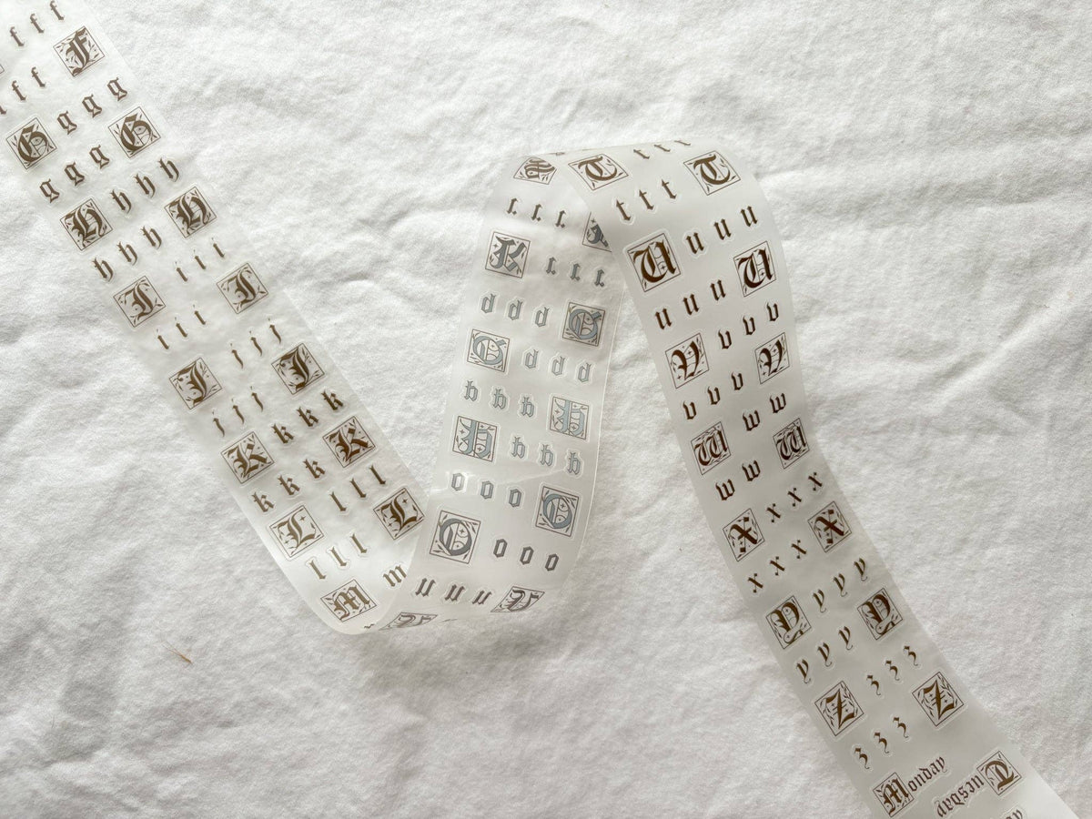 Brown Fairytale Letters PET Tape (PRE-CUT)