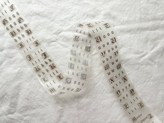 Brown Fairytale Letters PET Tape (PRE-CUT)
