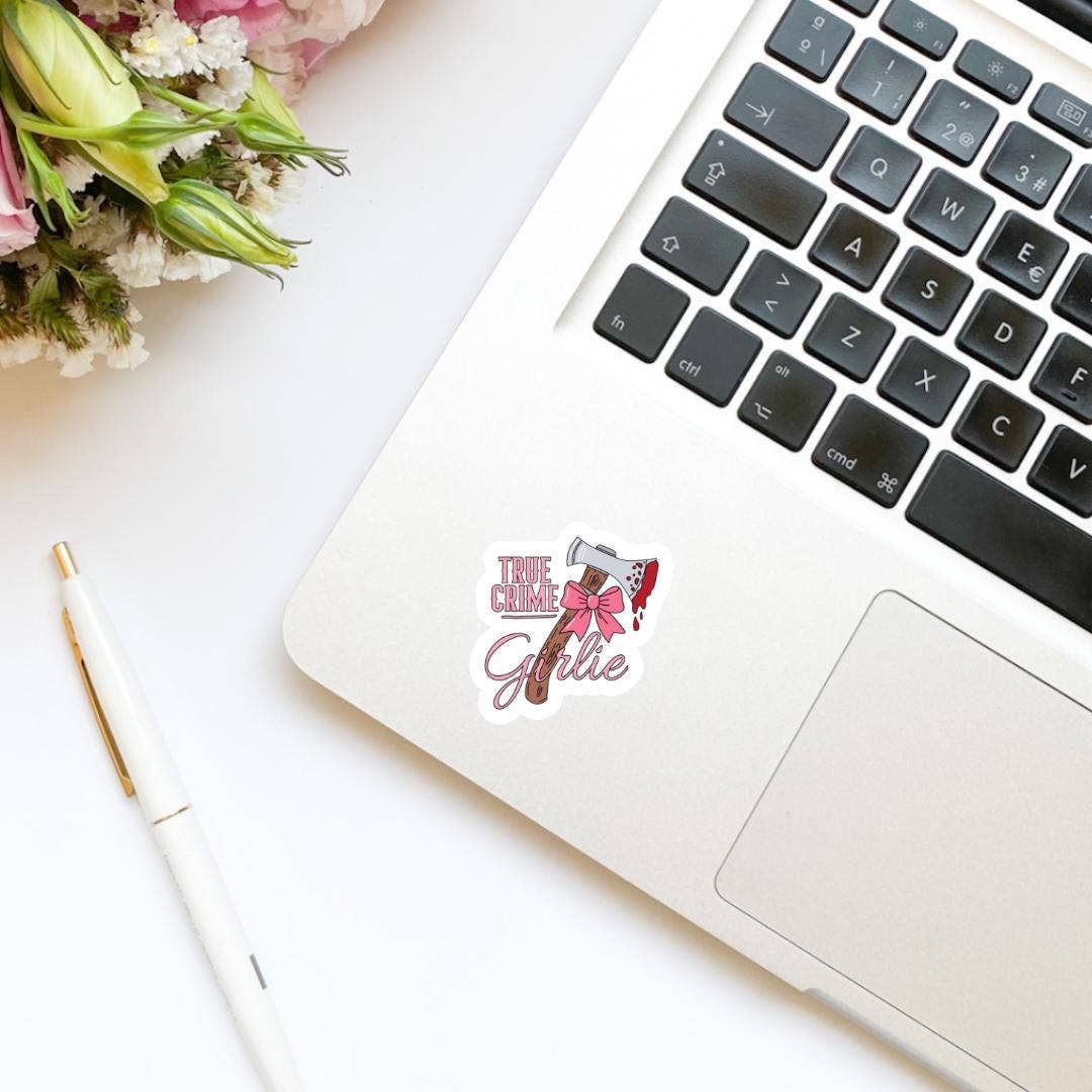 True Crime Girlie Ax Vinyl Sticker | Kindle Stickers |: Glossy