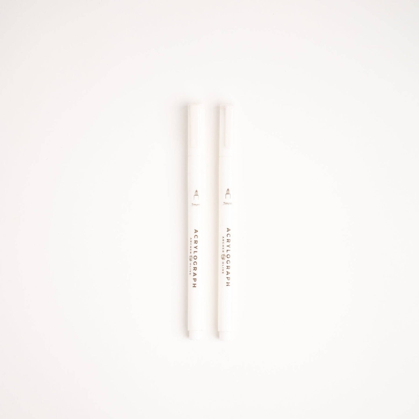 White Acrylograph Pen Set of 2 0.7 mm Tip